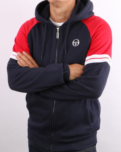 Sergio Tacchini Orion Hoodie Marineblau/Rot/Weiß