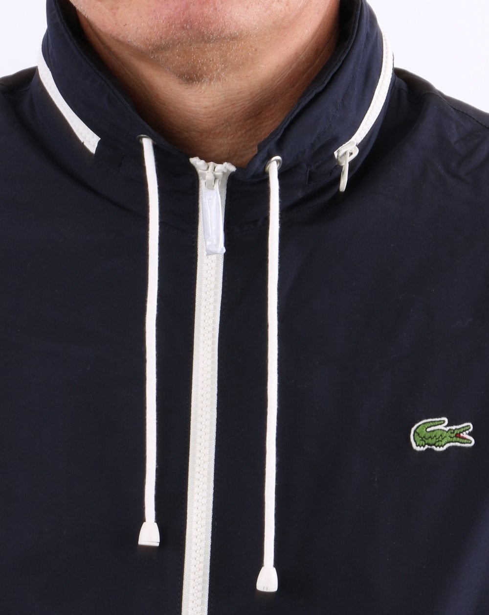 Lacoste Water Resistant Windbreaker Navy
