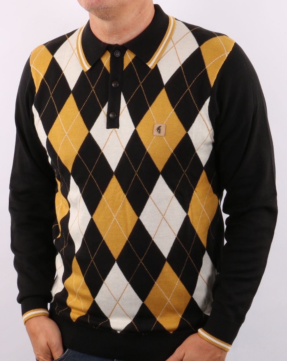Gabicci Vintage Diamond Knit Black