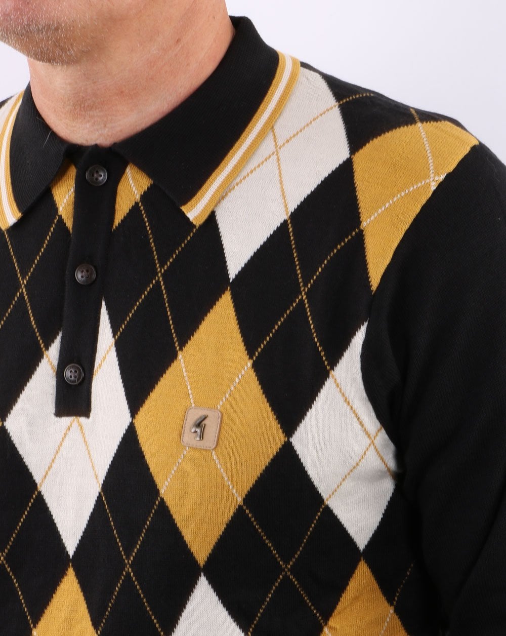 Gabicci Vintage Diamond Knit Schwarz
