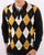 Gabicci Vintage Diamond Knit Black