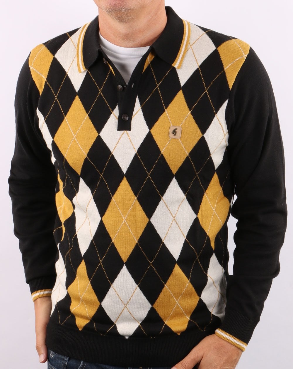 Gabicci Vintage Diamond Knit Black