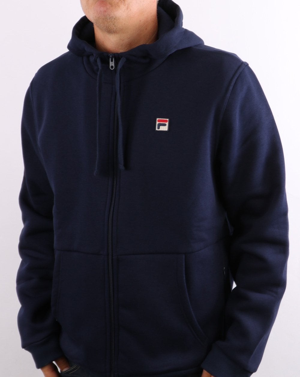 Fila Vintage – Kapuzenjacke mit durchgehendem Reißverschluss, Marineblau