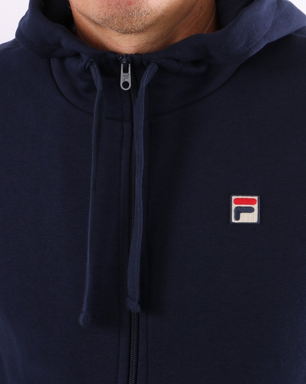 Fila Vintage – Kapuzenjacke mit durchgehendem Reißverschluss, Marineblau