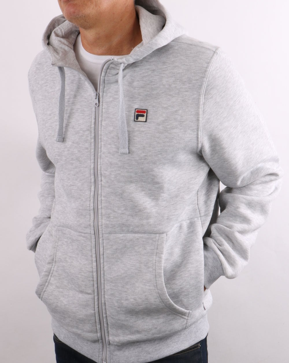 Fila Vintage Full Zip Hoody Hellgrau meliert