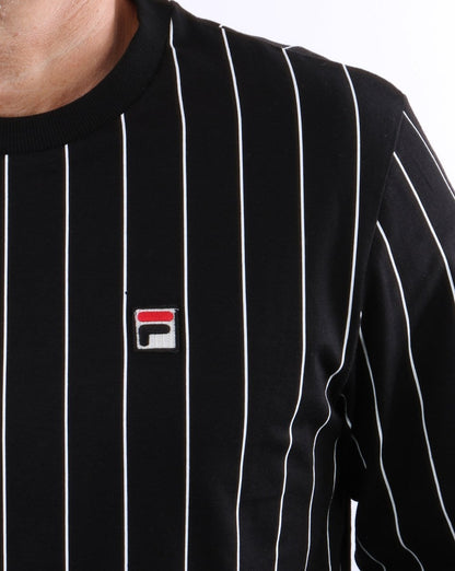Fila Vintage Cannon Langarm-T-Shirt Schwarz/Weiß