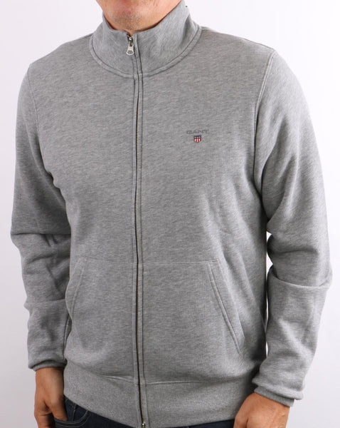 Gant Original Full Zip Track Top Grey Melange