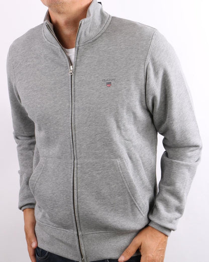 Gant Original Trainingsjacke mit durchgehendem Reißverschluss, Graumeliert