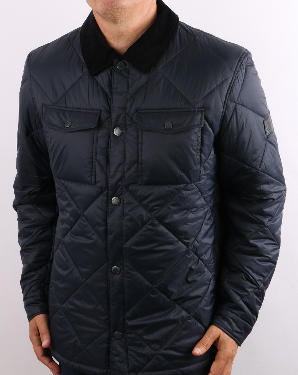 Barbour Hemd Steppjacke Marineblau