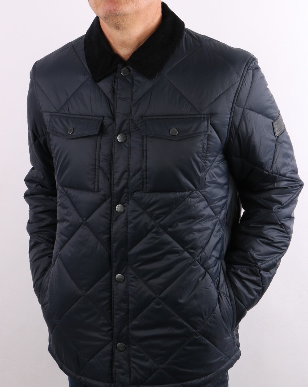 Barbour Hemd Steppjacke Marineblau