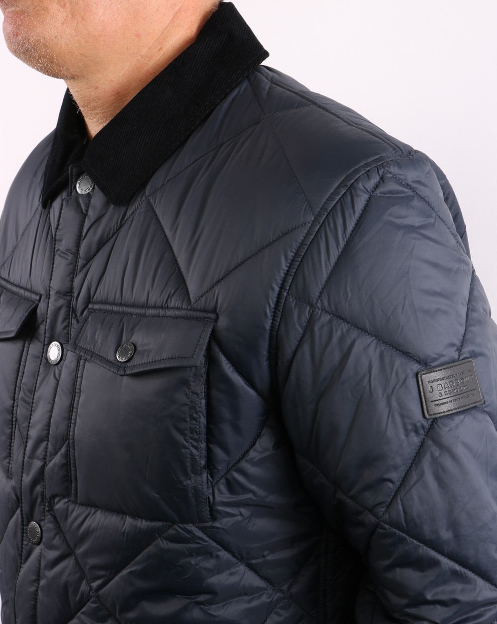 Barbour Shirt Quilt Jacket Navy