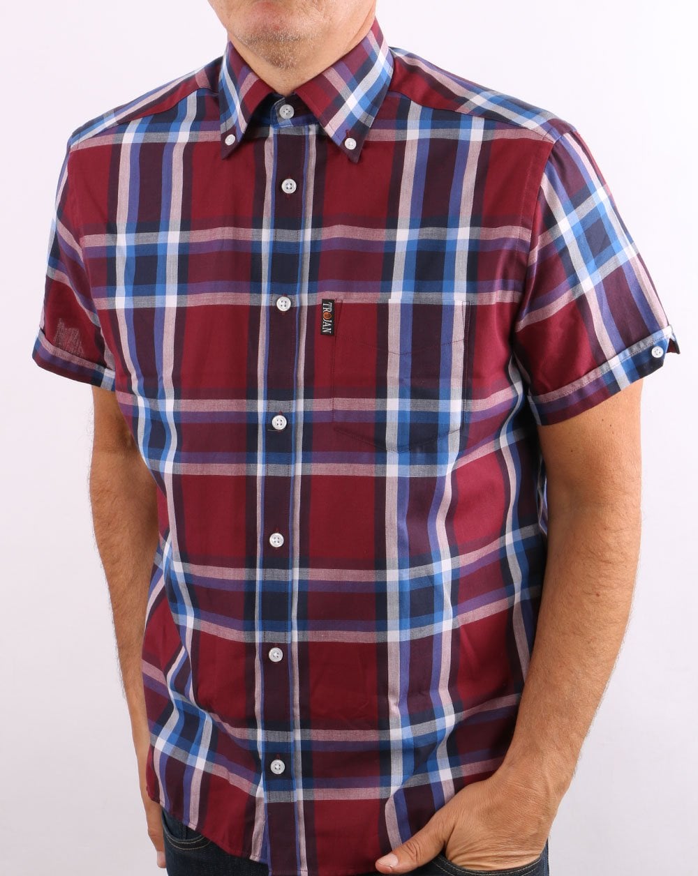 Trojan Check Short Sleeve Shirt Port