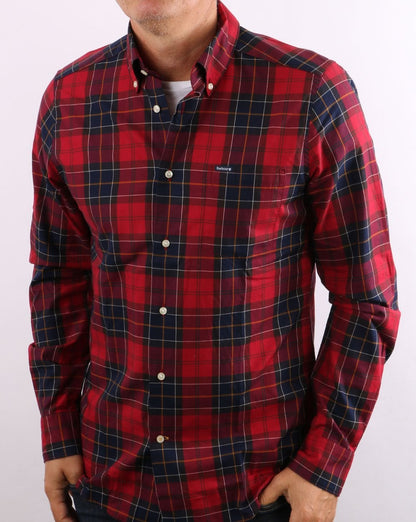 Barbour Wetherham Tailored Hemd Rot