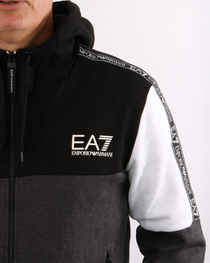 EA7 Trainingsanzug Schwarz/Weiß/Grau