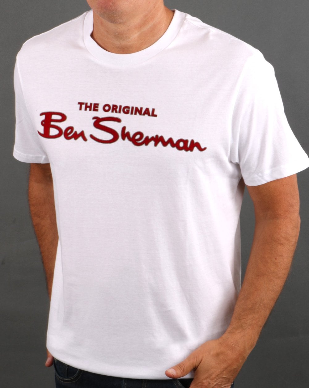 Ben Sherman Signature Flock T-Shirt Weiß