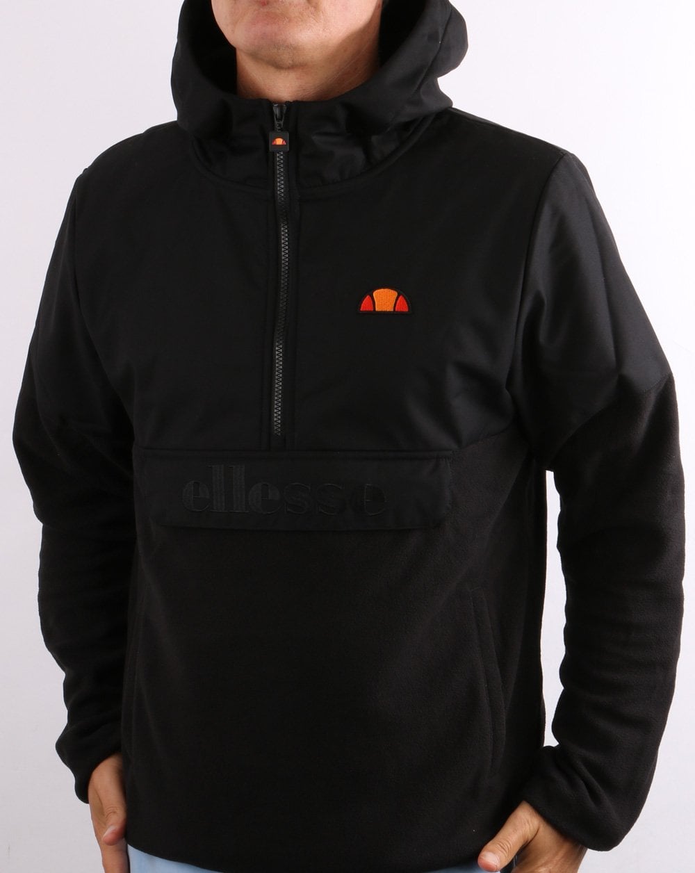 Ellesse – Freccia – Fleece-Overhead in Schwarz
