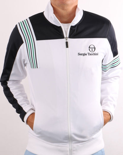 Sergio Tacchini Wilander Trainingsjacke Weiß/Marineblau/Grün