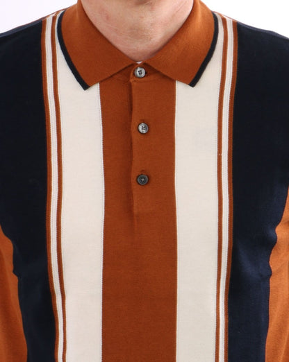 Ben Sherman – Mod Stripe – Strick-Poloshirt in Karamell