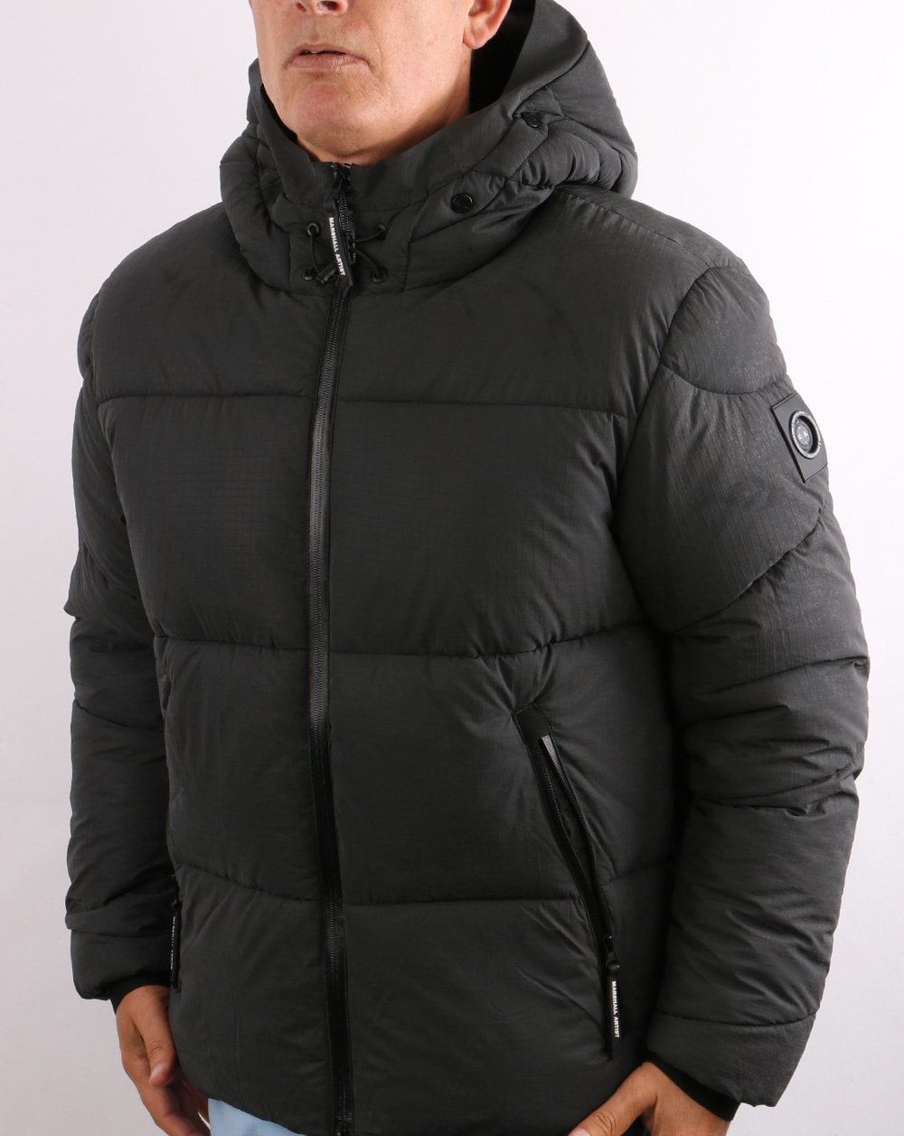 Marshall Artist Reflektierende Ripstop-Bubble-Jacke Schwarz