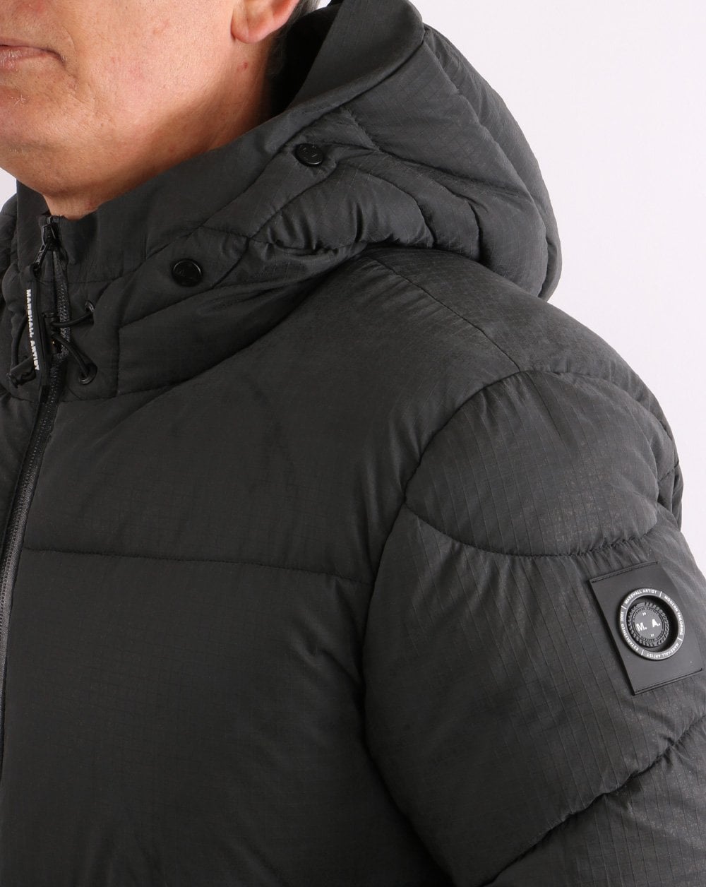 Marshall Artist Reflektierende Ripstop-Bubble-Jacke Schwarz