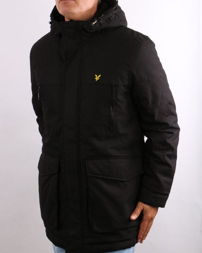 Lyle &amp; Scott – Parka mit Microfleece-Futter, tiefschwarz