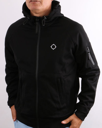 MA.STRUM Tech Fleece Full Zip Hoody Tiefschwarz