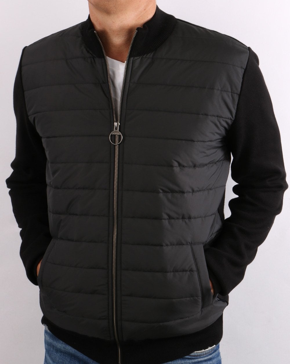 Barbour Cam Baffle Zip Thru Schwarz