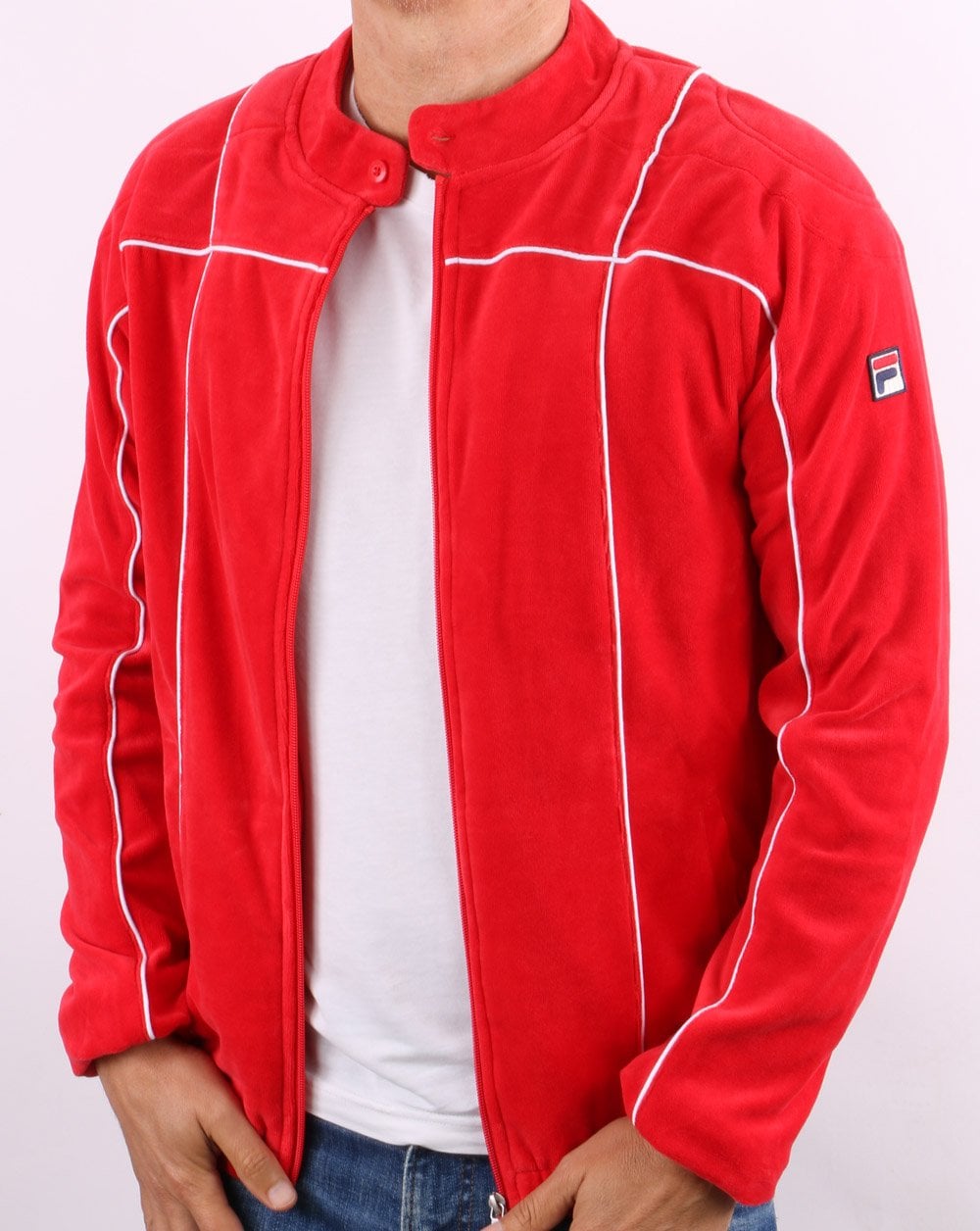 Fila Vintage Terrinda Velours-Trainingsjacke Rot