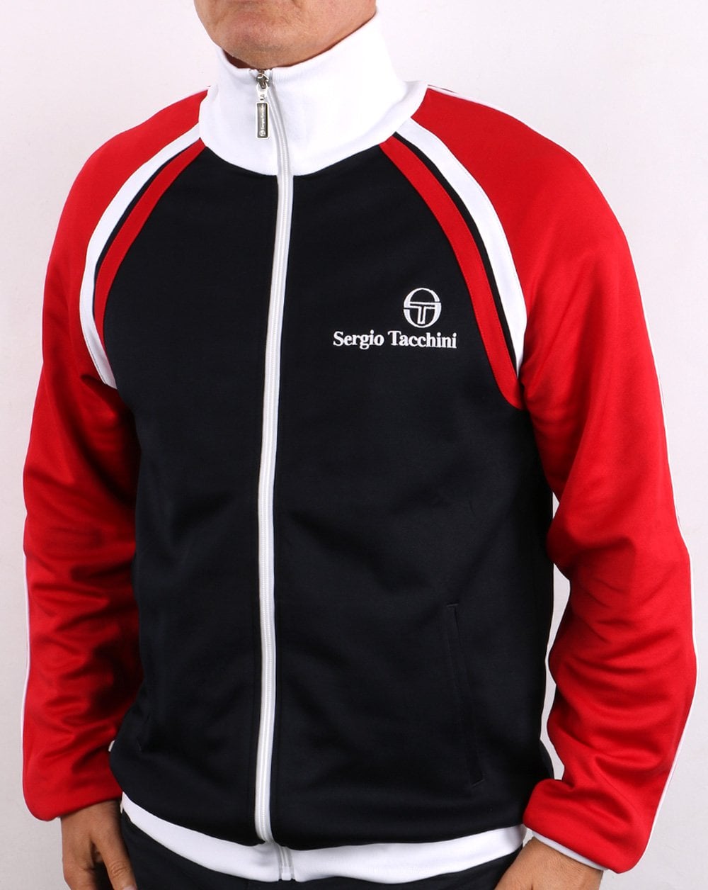 Sergio Tacchini Ghibli Komplett-Trainingsanzug Marineblau/Rot/Weiß