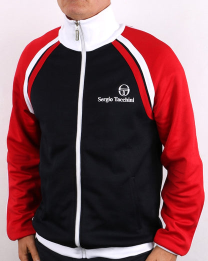 Sergio Tacchini Ghibli Komplett-Trainingsanzug Marineblau/Rot/Weiß