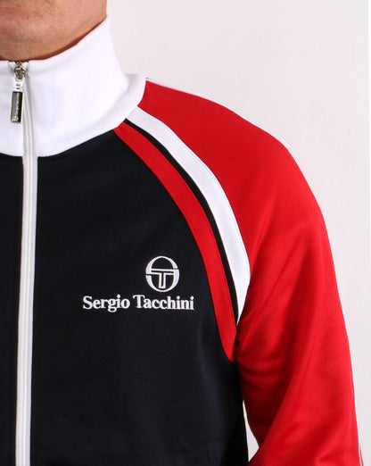 Sergio Tacchini Ghibli Komplett-Trainingsanzug Marineblau/Rot/Weiß