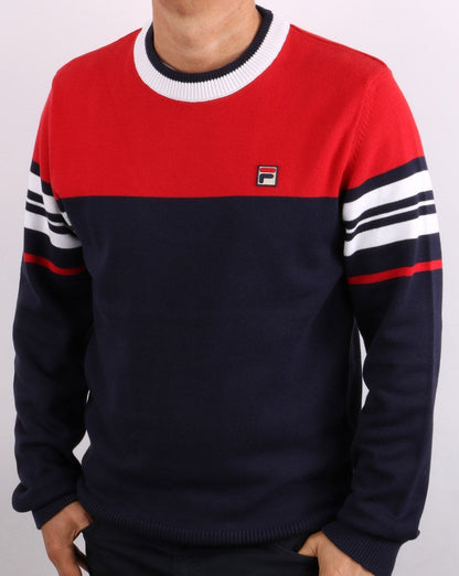 Fila Vintage Everly Pullover Marineblau/Rot/Weiß