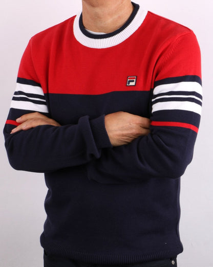 Fila Vintage Everly Pullover Marineblau/Rot/Weiß
