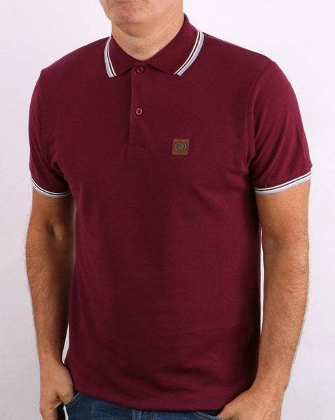 Trojan Tipped Pique Polo Shirt claret/Sky