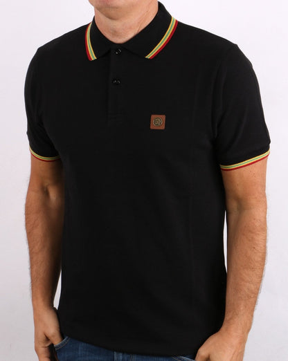 Trojan Piqué-Poloshirt mit Streifen in Schwarz