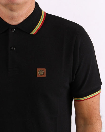 Trojan Piqué-Poloshirt mit Streifen in Schwarz