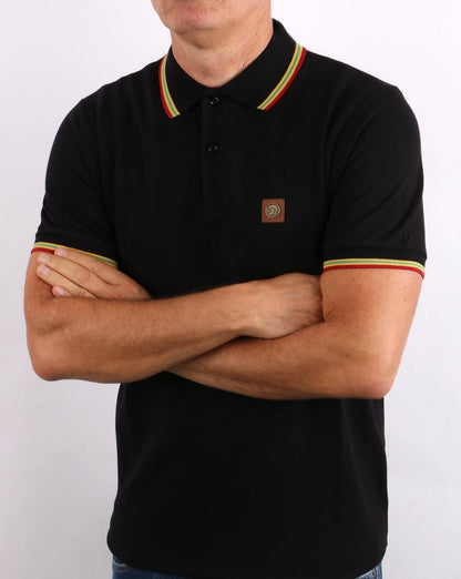 Trojan Piqué-Poloshirt mit Streifen in Schwarz