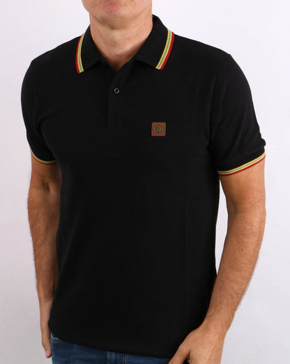 Trojan Piqué-Poloshirt mit Streifen in Schwarz