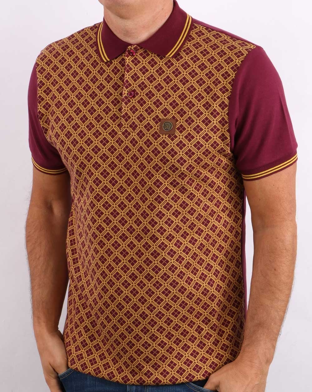 Trojan Argyle Panel Polo Shirt Port