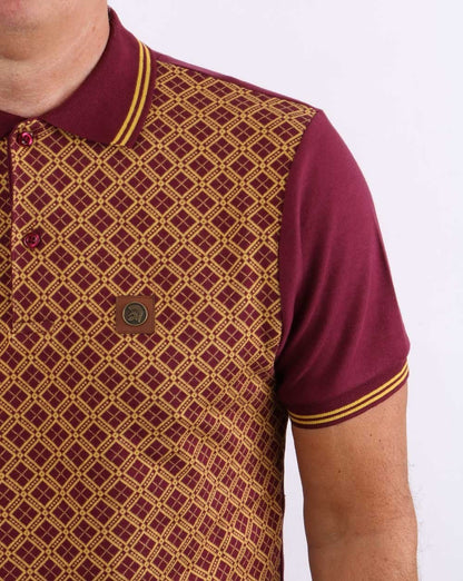 Trojan Argyle Panel Poloshirt Port