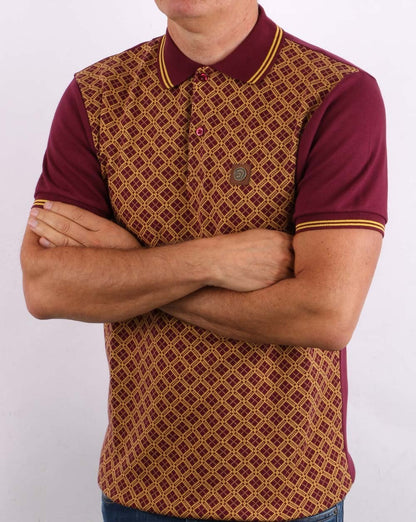 Trojan Argyle Panel Poloshirt Port