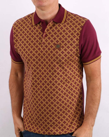 Trojan Argyle Panel Poloshirt Port