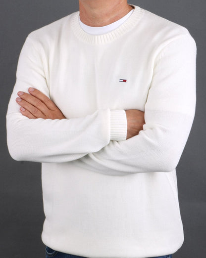 Tommy Jeans – Strickpullover mit Rundhalsausschnitt, Ecru