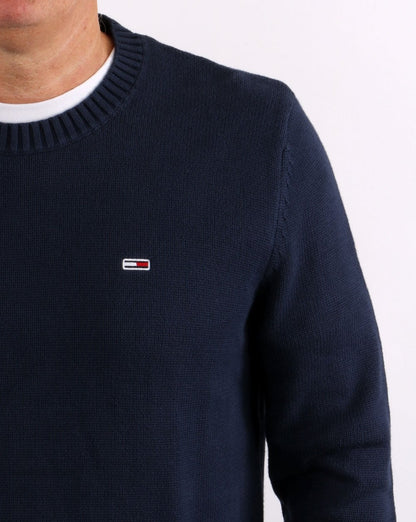 Tommy Hilfiger – Strickpullover mit Rundhalsausschnitt, Marineblau