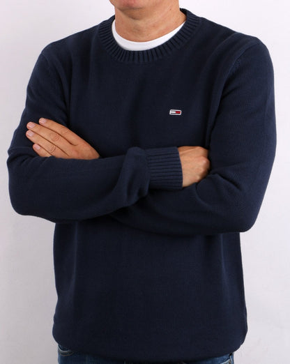 Tommy Hilfiger – Strickpullover mit Rundhalsausschnitt, Marineblau
