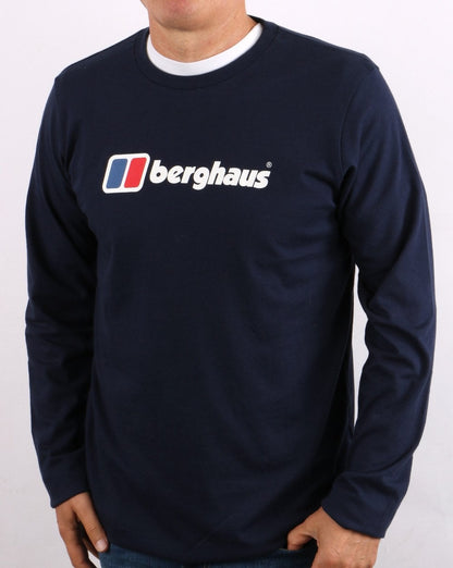 Berghaus – Langarm-T-Shirt mit Logo in Marineblau