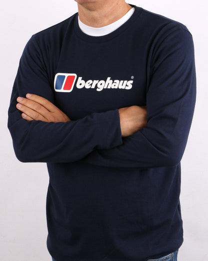 Berghaus – Langarm-T-Shirt mit Logo in Marineblau