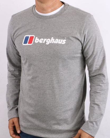 Berghaus – Langarm-T-Shirt mit Logo in Graumeliert