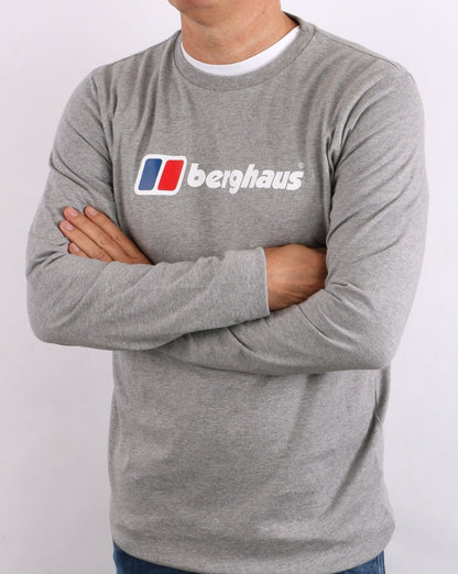 Berghaus – Langarm-T-Shirt mit Logo in Graumeliert