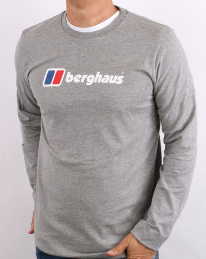 Berghaus – Langarm-T-Shirt mit Logo in Graumeliert